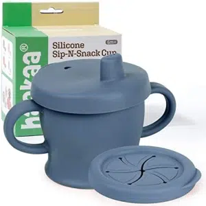 Gobelet Bleu Silicone Sip-N-Snack Haakaa (250ml)