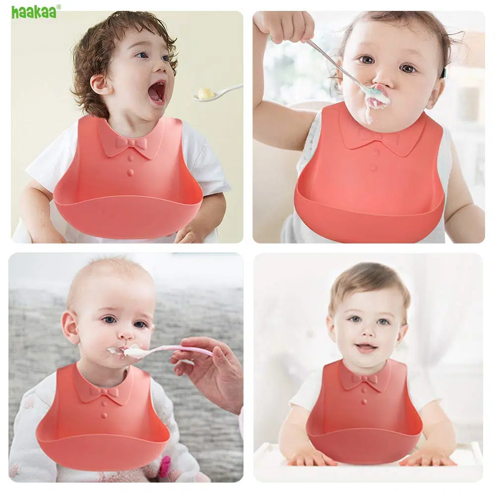 bavoir silicone haakaa ute63 ocre <ul><li><p><strong>Sécurité Alimentaire Prioritaire :</strong> Le Bavoir en Silicone Haakaa est entièrement fabriqué en silicone de qualité alimentaire, garantissant une sécurité totale pour votre bébé pendant les repas.</p></li><li><p><strong>Praticité Anti-Désordre :</strong> Doté d'une grande poche à l'avant, ce bavoir est une solution efficace pour recueillir miettes et débris alimentaires, évitant ainsi les désordres pendant les repas.</p></li><li><p><strong>Confort Optimal et Entretien Facile :</strong> Avec son silicone doux, léger et flexible, le bavoir offre un confort optimal à la peau sensible de votre bébé. L'entretien est un jeu d'enfant, un simple coup de chiffon humide suffit.</p></li></ul>