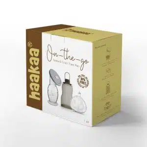 GBHK099 2 1 Avec ce pack Haakaa vous avez le recueil-lait 150 ml avec plusieurs accessoires pratique pour si vous êtes en route.
