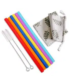 Pailles (6x) Silicone avec 2 brosses de nettoyage Haakaa