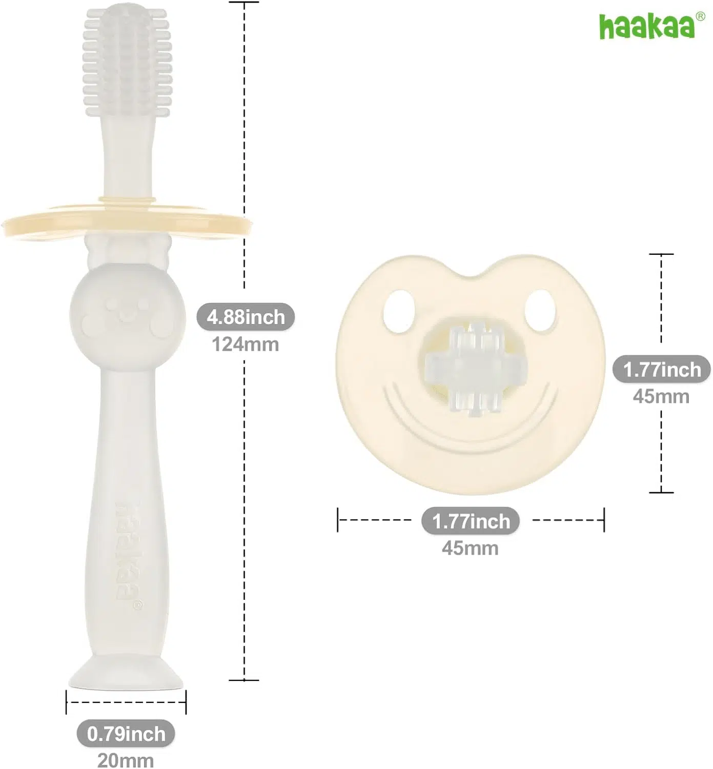 brosse a dent haakaa BHK075-T brosse a dent haakaa BHK075 T Offrez un soulagement doux aux enfants avec des dents en croissance grâce à nos brosses en silicone. Soulage même les molaires difficiles.